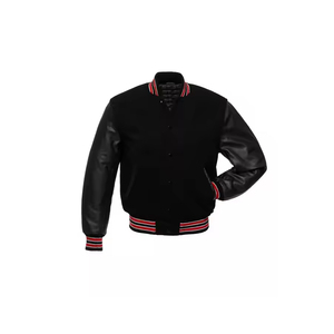 Chaqueta universitaria ligera y elegante para hombre con dobladillo clásico con cuello acanalado, ropa de abrigo de invierno perfecta para equipos - Product Image 1