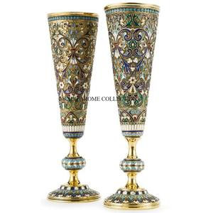 Set of 2 Handcrafted Pure Brass Flower <b>Trumpet</b> Deluxe Quality Wedding Table Centerpiece Decoration Flower <b>Trumpet</b> for Wholesale - Product Image 1