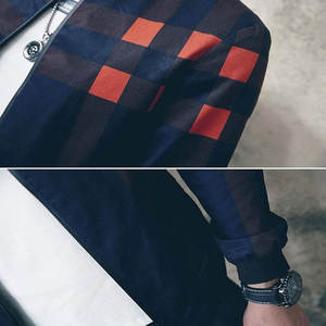 Vente en gros Veste en satin de style vintage pour hommes Bomber d'hiver noire à fermeture éclair avec col montant côtelé Technics en tissu denim délavé - Product Image 6