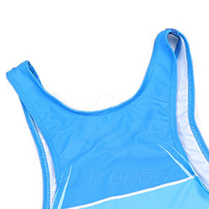 KATERSOS Men Wrestling Singlet <b>Blue</b> Adjustable Strap Sleeveless Regular Fit Moisture Wicking Breathable 100% Cotton Eco-Friendly - Product Image 3