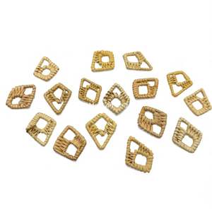 Abalorio de Ratán, Material Natural, Hecho a Mano, Tejido, para Pendientes y Collares - Product Image 2