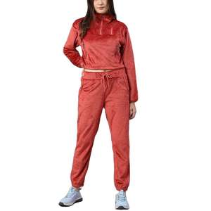 Sudadera con cremallera personalizada para mujer, conjunto de 2 piezas, sudaderas con capucha lavadas de algodón de rizo francés, conjunto de pantalones de chándal de pierna recta y Sudadera con capucha - Product Image 1
