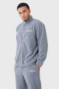 OEM Men's Heavyweight Custom logo Flared Stack Pants Casual Oversized Drop Shoulder <b>1</b>/4 <b>Zip</b> <b>Sweatshirt</b> Set Stacked Tracksuit - Product Image 6
