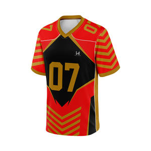 Maillots de football américain personnalisés de qualité supérieure à manches courtes pour hommes, grandes tailles, tissu respirant et à séchage rapide, anti-transpiration - Product Image 3