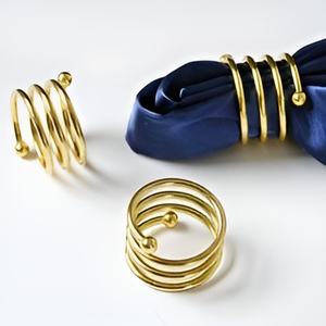 Servilletero circular simple y de bajo precio, servilletero de nuevo diseño para artículos de fiesta, servilleteros de alambre pulido de latón asequibles - Product Image 5