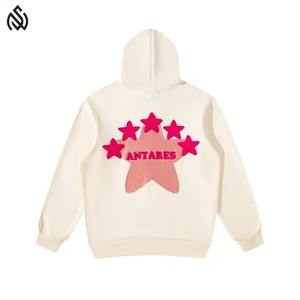 Haute qualité 100% coton Chenille brodé hommes sweats à capuche à manches longues goutte épaule surdimensionné hiver épais solide conception personnalisée - Product Image 6