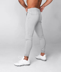 Pantalones de chándal de algodón personalizados para hombre, pantalones de entrenamiento de ajuste atlético, ropa de gimnasio transpirable suave, pantalones con puños - Product Image 3