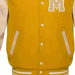 Chaqueta Universitaria Personalizada de Alta Calidad, Estilo Béisbol, Forro Polar de Algodón, Cuerpo de Lana Premium, Cuello Alto, Bordado Frontal, Transpirable - Product Image 6