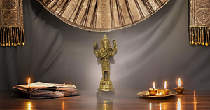 Mini Standing Brass Ganesha Murti Idol Statue <b>Small</b> Business Office Decorative Sculpture Pooja Living Room Home Decor Goddess - Product Image 2