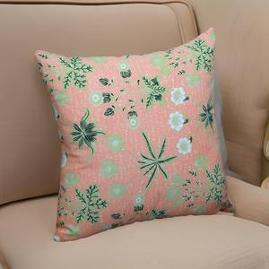 Taies d'oreiller en polyester tissé à feuilles florales personnalisables Jardins d'intérieur à la mode pour décoration intérieure Hôtel Carré Coton - Product Image 1