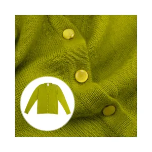 Mua Len cashmere Áo len trực tuyến màu xanh lá cây phụ nữ nút xuống Cardigan dài tay áo Womens dệt kim áo len để bán