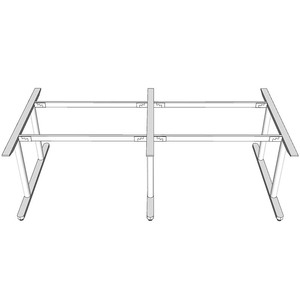 Modern Minimalist 4-seater Oval <b>Office</b>/Dining <b>Table</b> with Metal Legs-TIO HCTO008 - Product Image 3