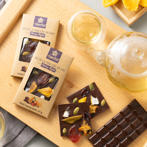 Multi-Colored Art Style 27g Fruit and Nut Chocolate Bar <b>Gift</b> <b>Box</b> Packaging Made in Vietnam - Product Image 2