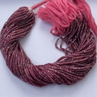 Perles carrées facettées en tourmaline rose rubellite naturelle de 2 mm et 3 mm, certifiées IGI, pour la création de bijoux