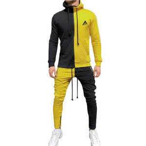 Ropa deportiva de entrenamiento de manga larga informal para hombre más vendida, conjunto de dos piezas con logotipo personalizado, pantalones activos para adultos - Product Image 1