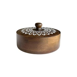 Boîte à roti en bois de finition antique pour décor de cuisine de style vintage Boîte à roti en bois élégante pour ranger le pain Chapati à bas prix - Product Image 1