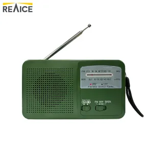 Fábrica OEM portátil recarregável de emergência solar manivela NOAA rádio com carregador de telefone e rádio FM LED tocha