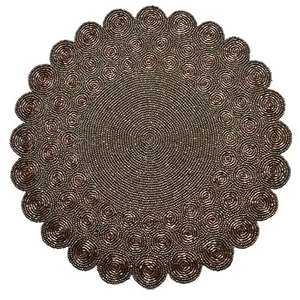 Hot Selling Luxury Handmade Glass Beads Placemat Table <b>Cup</b> <b>Mat</b> for Wedding Christmas & New Year Wedding & Celebration Accessory - Product Image 1