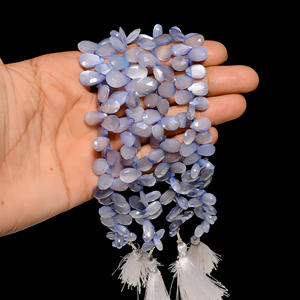 Cuentas de piedra lunar azul claro, cuentas de pera de piedras preciosas de piedra lunar azul claro recubiertas, cuentas de piedras preciosas de piedra lunar facetadas para la fabricación de joyas - Product Image 5