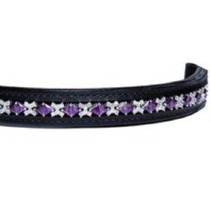 Meilleure qualité équestre vide canal en cuir cheval sourcil bande avec cristaux strass haut indien gros fabricant inde - Product Image 5