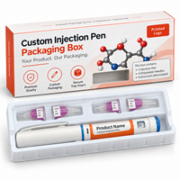 Boîte d'emballage personnalisée pour stylo injecteur avec insert en plastique et fenêtre transparente, boîte imprimée pour stylo pharmaceutique, emballage OEM