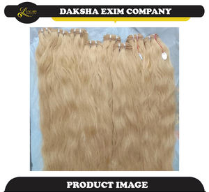 Extensions de cheveux indiens de qualité supérieure bon marché (couleur claire) cheveux humains remy vierges crus temple - Product Image 2