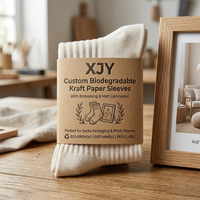 Fundas de Papel Kraft Biodegradables Personalizadas XJY, Embalaje Laminado Mate con Relieve para Calcetines y Marcos de Fotos