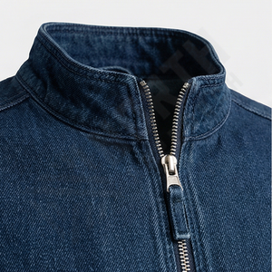 Chaqueta Vaquera de Algodón Casual de Invierno para Hombre, Cuello Alto, Reversible, Estilo Motero, con Bolsillo Frontal con Logotipo, Ropa Exterior - Product Image 4