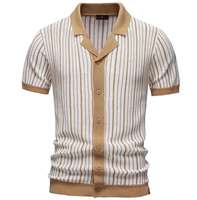 Chemise décontractée en jersey tricoté uni à col rond pour homme - Polyester/coton respirant et écologique à séchage rapide, coupe classique 230g