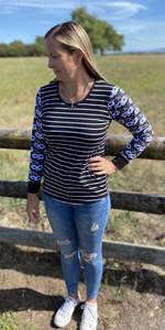 Camiseta de moda ecológica con cuello redondo para mujer Manga impresa digital - Product Image 3