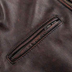 Chaqueta hecha a mano genuina para hombres American Bruiser Plush Diseño personalizado Cuero de bajo precio - Product Image 3