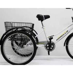 Vélo cargo électrique Dorello White 2960 à trois roues, avec panier, cadre en aluminium, roues de 20 pouces, 18 vitesses, double V - Product Image 2