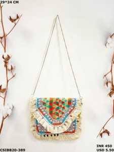Banjara Boho diseñador hecho a mano bolso de mano de noche señoras con cuentas bordado de piedra elegancia Cultural obra maestra cuero de lujo - Product Image 3