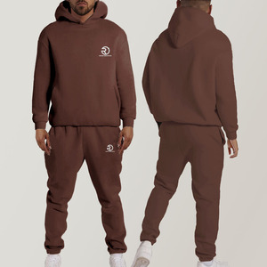 Compro OEM Service Heavyweight 100% Cotton Pullover Hoodie y Sweatpants Plain Blank Conjunto de dos piezas para hombres - Product Image 4