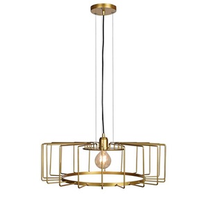 Pendentif suspendu en métal à cage ronde en laiton AK avec 6 lumières en noir et laiton fini antique pour décoration intérieure d'hôtel et de maison - Product Image 5