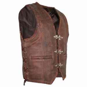 Chaleco de cuero para mujer, chaleco de motorista, chaleco para motocicleta con bolsillos con cremallera, chalecos de cuero de piel de oveja de alta calidad - Product Image 3