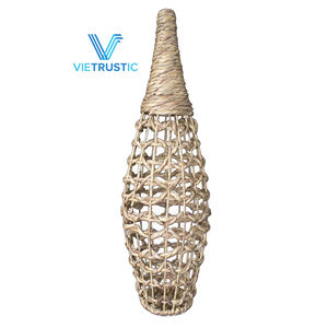 Vase de Jute de jacinthe d'eau de haute qualité pour la décoration intérieure Vase de cylindre rond Table de nourriture de vaisselle tissée à la main durable - Product Image 1
