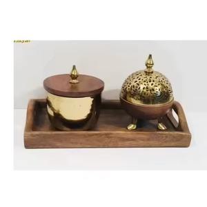 Quemador de Incienso de Madera de Sándalo Indio Ecológico de Estilo Moderno, Aroma a Cilantro, Fragancia de Jengibre, Mango de Metal - Product Image 2