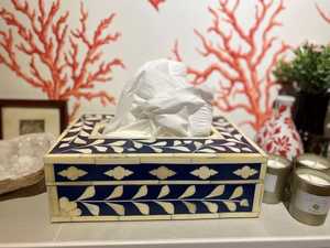 Caja de pañuelos con incrustaciones de hueso de camello de lujo, caja de incrustaciones de hueso de búfalo artesanal India única, el mejor regalo para almacenamiento de pañuelos - Product Image 4