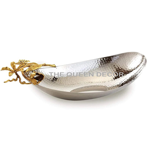 Nuevo aspecto Aluminio Metal Forma redonda Oro Antiguo Acabado Patas de pájaro Soporte Cuenco decorativo Japonés - Product Image 6