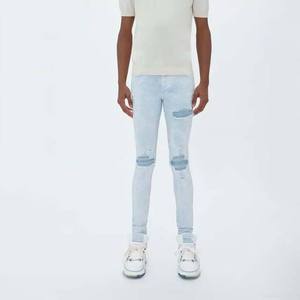 Pantalon Slim Jeans Denim Pantalon pour Hommes High Street Wear Couleur Personnalisée Coton Matériel Homme Vêtements D'été Casual Jeans Pantalon 2025 - Product Image 2