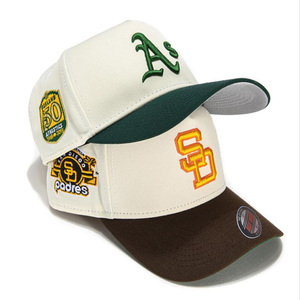 Gorra de béisbol de 5 paneles de sarga de algodón 100% al por mayor para deportes al aire libre gorra de béisbol personalizar 3D bordado logo papá sombrero - Product Image 1