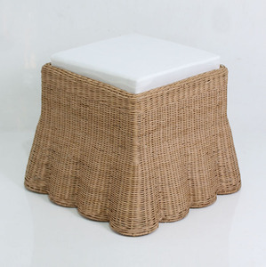 Taburete de mimbre cuadrado - Product Image 3