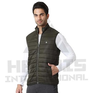 Chaqueta de abrigo de nuevo diseño, venta al por mayor, chaleco de plumón personalizado, chaleco acolchado con logotipo, chaqueta acolchada de media manga ligera para hombre - Product Image 3