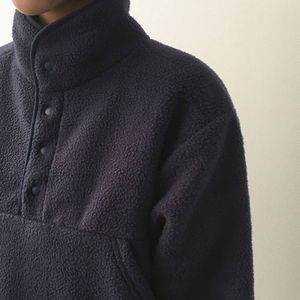 Hoodie Casual Oversize <b>Warm</b> Sweatshirt Button-up Stand Neck <b>Jumper</b> Sherpa Fleece Pullover Top for Women hoodies for Women - Product Image 3