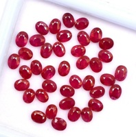 Pierre précieuse en rubis naturel certifiée par un tiers, traitée par cirage/huilage, facettée ovale, pierre en vrac de couleur rouge, prête pour la bijouterie