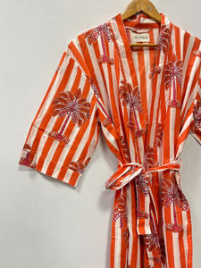 ชุดคลุมกิโมโนลายดอกไม้สไตล์อินเดียนซัมเมอร์ ผ้าฝ้ายเนื้อนุ่ม หรูหรา วินเทจ สำหรับผู้หญิง ใช้คลุมชุดว่ายน้ำ ชุดนอน หรือใส่ไปชายหาด - Product Image 5