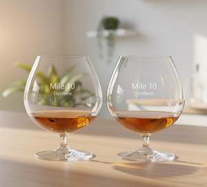 Copas de Vino de Cristal Soplado a Mano, Copas de Coñac de Cristal Grabadas Personalizadas para Sherry, Whisky, Licor, Estilo Vintage, Capacidad de 31.2 oz - Product Image 4