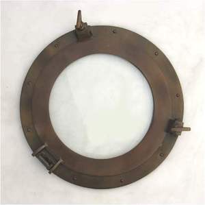 Ventana de ojo de buey de aluminio de 15 "con acabado de bronce: decoración de barco náutico - Product Image 3