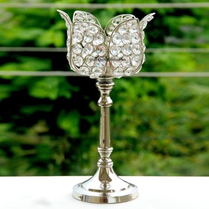 Meilleure qualité cristal pièce maîtresse de mariage argent ouragans support pour mariage événement fêtes décorations de table - Product Image 5